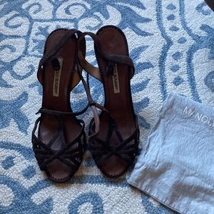 MAnolo Blahnik Brown Suede Heels